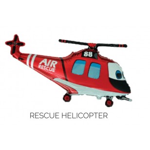 Red & White Air Rescue Helicopter Supershape Balloon